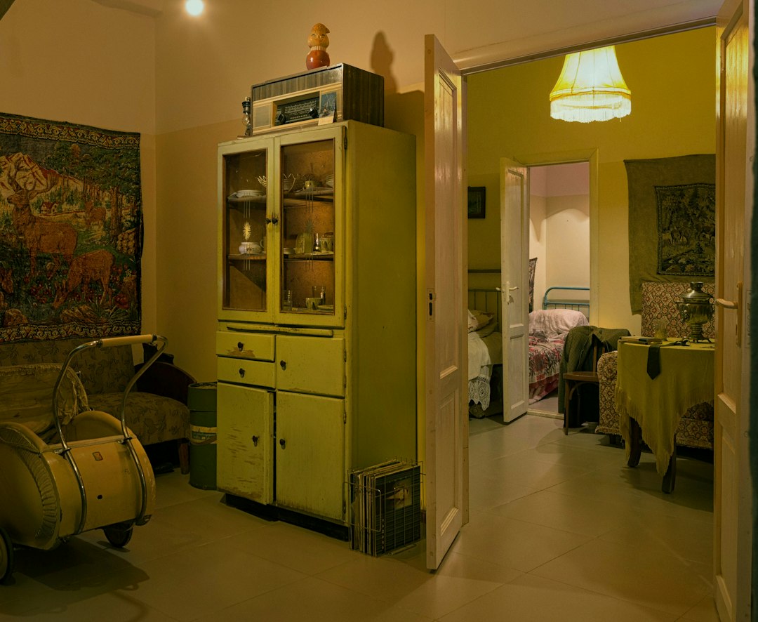 Mobilier et effets personnels à trier dans un appartement — illustration